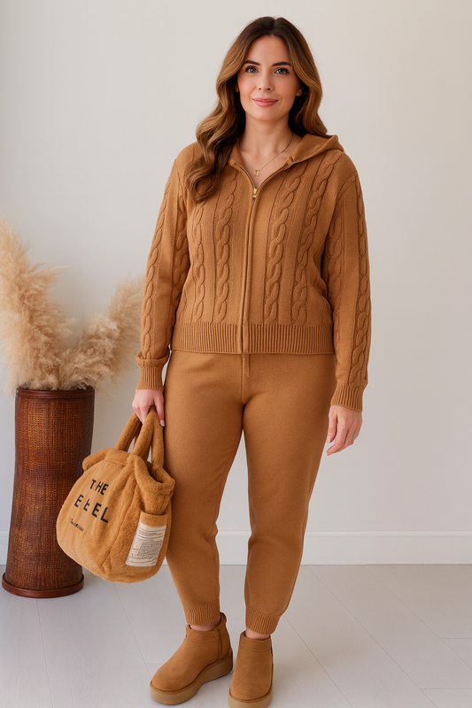 Triplechic™ Rope-Twist Zip Hoodie Set