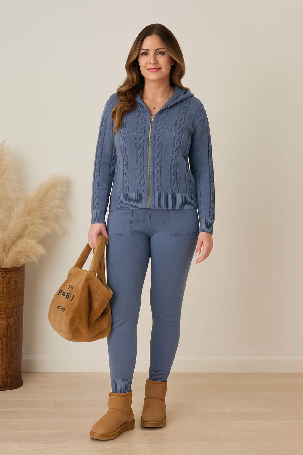 Triplechic™ Rope-Twist Zip Hoodie Set