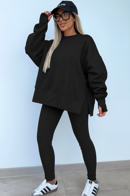 Triplechic™ Split-Hem Sweater Suit Set