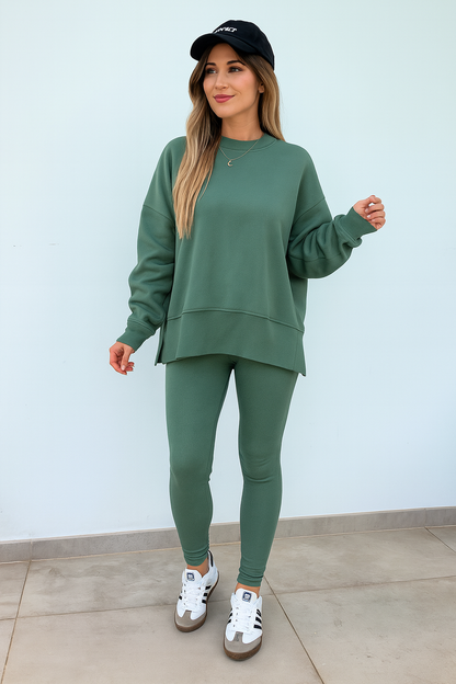 Triplechic™ Split-Hem Sweater Suit Set