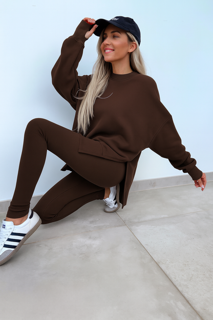 Triplechic™ Split-Hem Sweater Suit Set