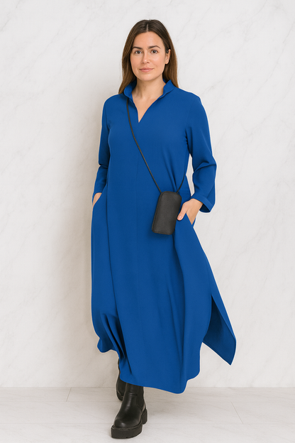 Triplechic™ Effortless V-Neck Long-Sleeve Dress