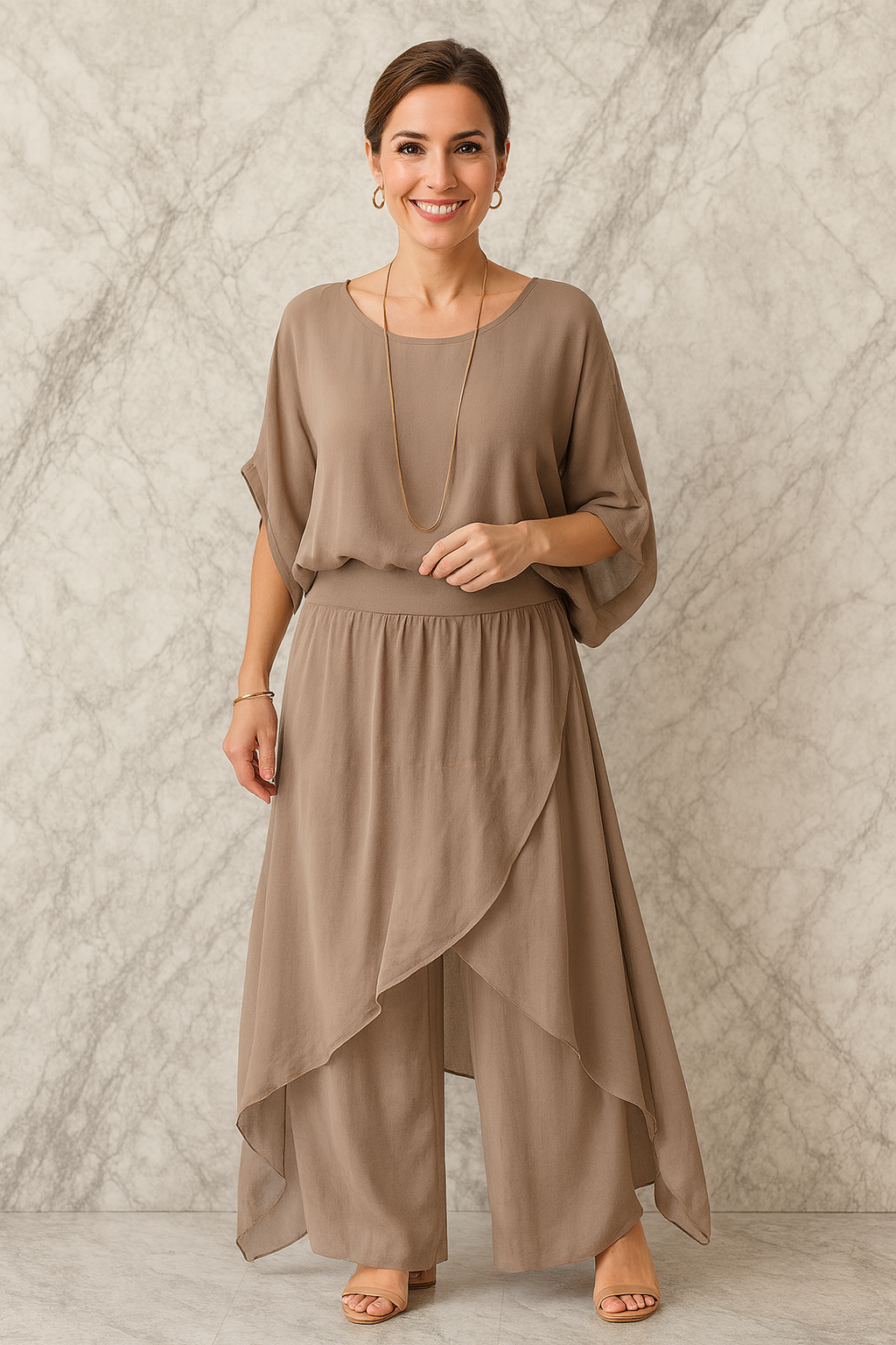 Triplechic™ Flow Split Chiffon Suit