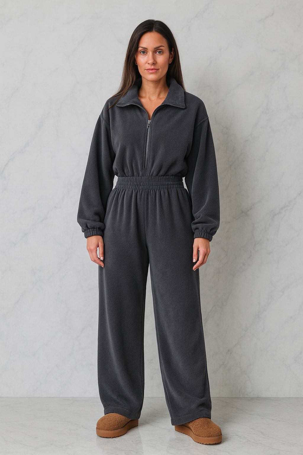 Triplechic™ Elastic Waist Cardigan Jumpsuit