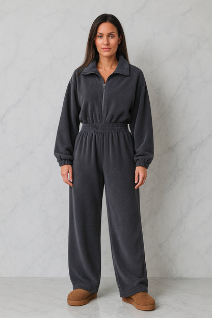 Triplechic™ Elastic Waist Cardigan Jumpsuit