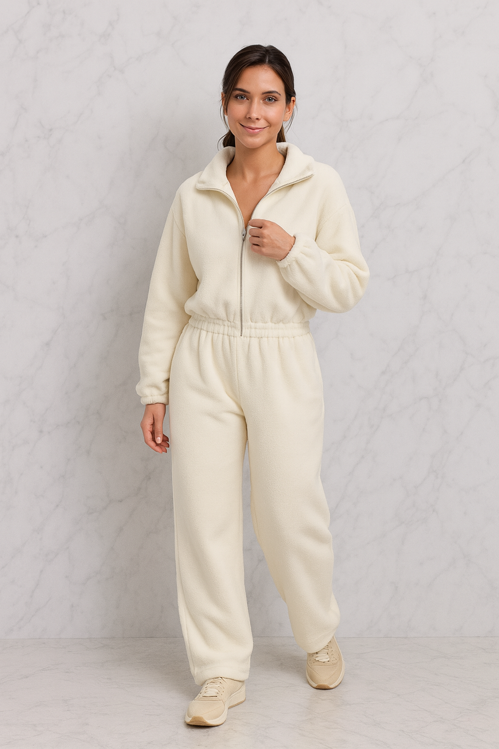 Triplechic™ Elastic Waist Cardigan Jumpsuit