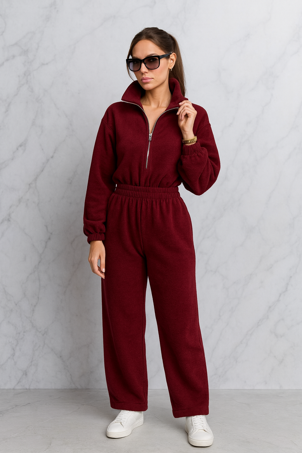 Triplechic™ Elastic Waist Cardigan Jumpsuit