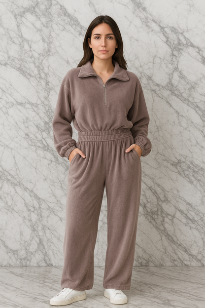 Triplechic™ Elastic Waist Cardigan Jumpsuit