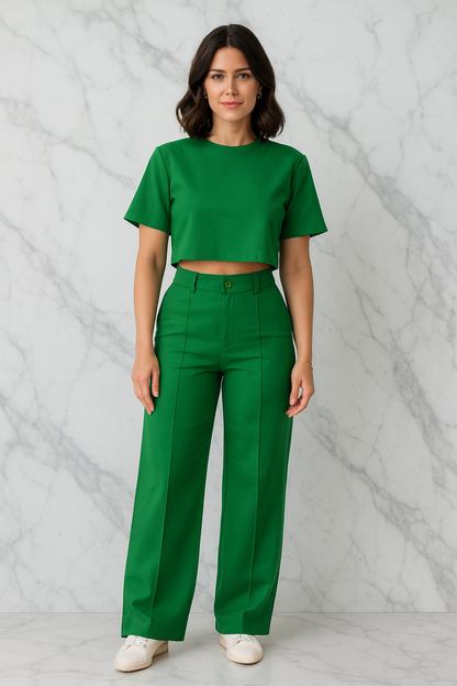 Triplechic™ Cotton-Linen Wide-Leg Set