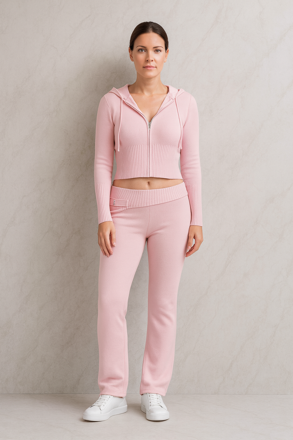 Triplechic™ Knit Hooded Cardigan & Trousers Set