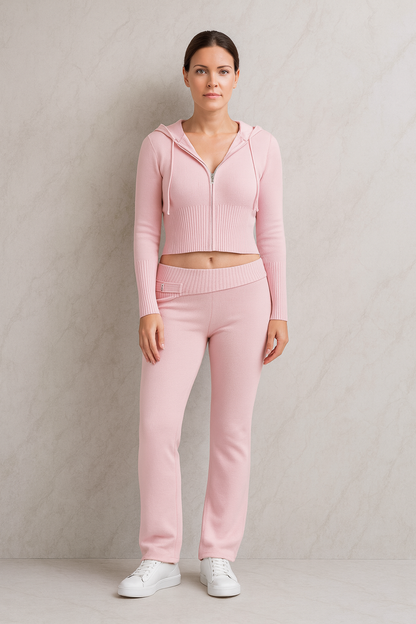 Triplechic™ Knit Hooded Cardigan & Trousers Set