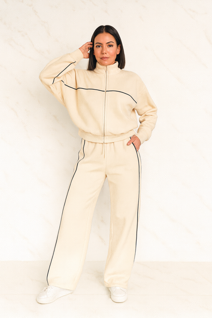 Triplechic™ Half-Turtleneck Cardigan Suit Set