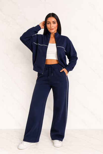 Triplechic™ Half-Turtleneck Cardigan Suit Set