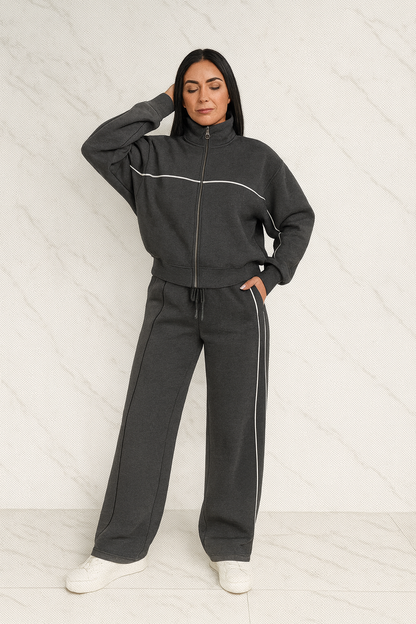 Triplechic™ Half-Turtleneck Cardigan Suit Set