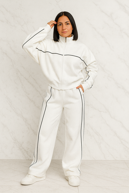 Triplechic™ Half-Turtleneck Cardigan Suit Set