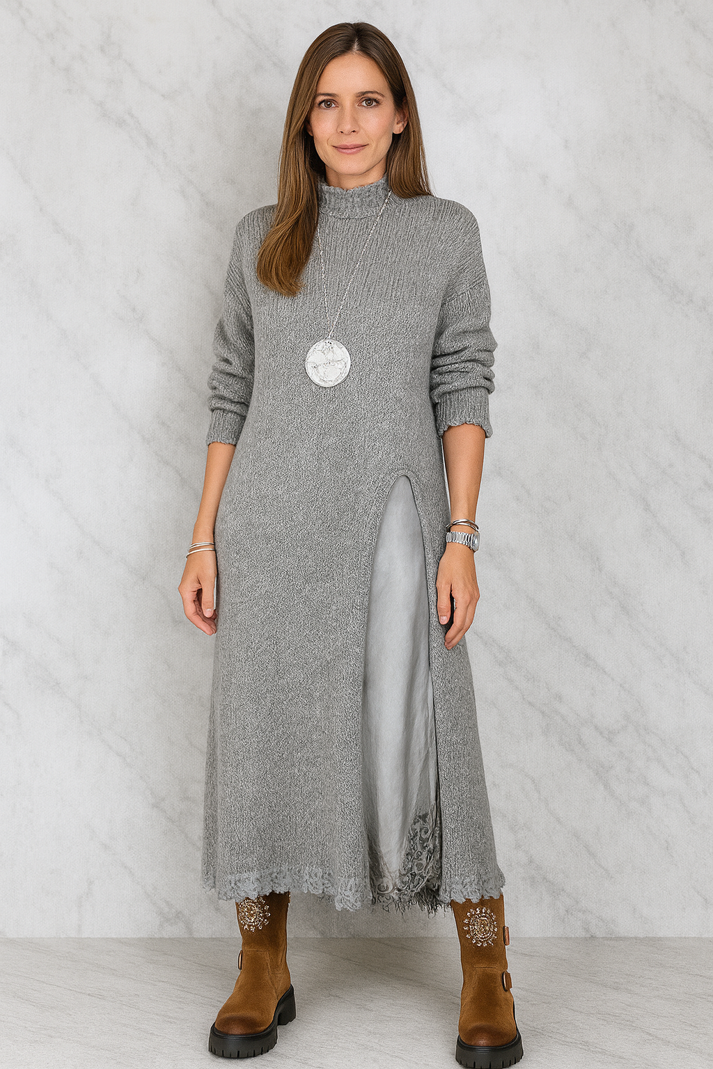 Triplechic™ Woolen Suspender Skirt Set