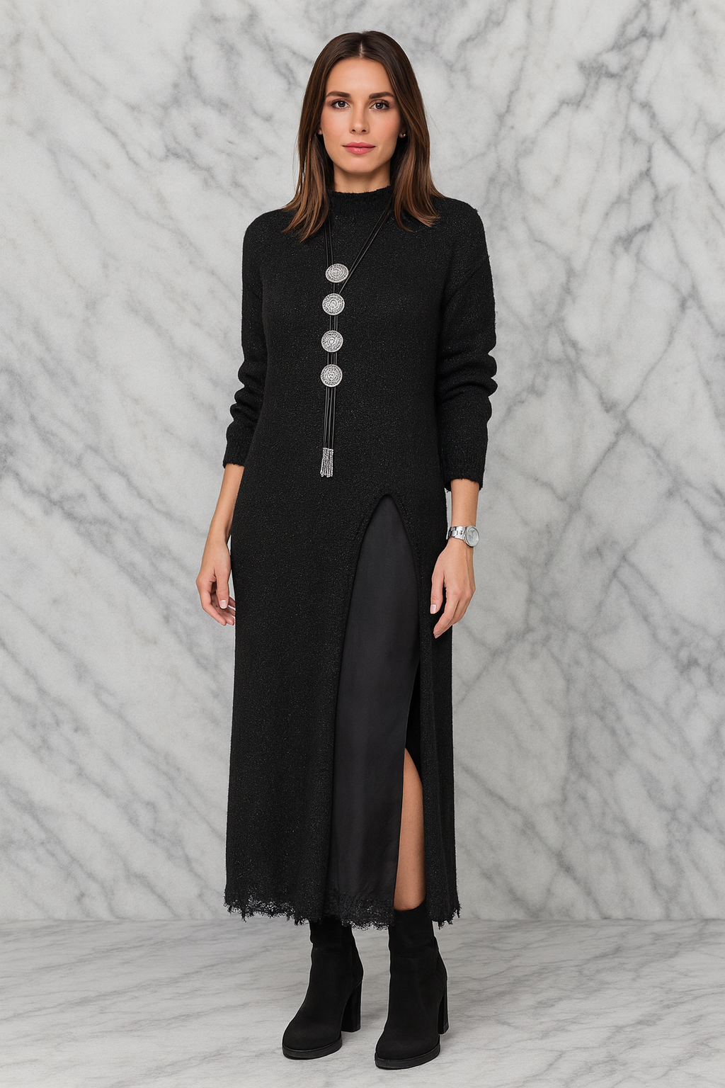 Triplechic™ Woolen Suspender Skirt Set