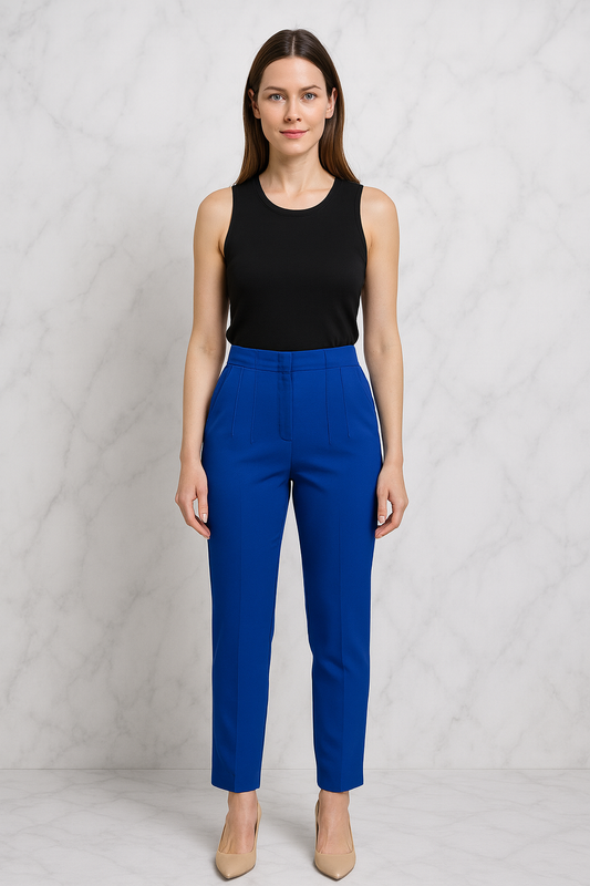 Triplechic™ Pleated High-Waist Slim Pants