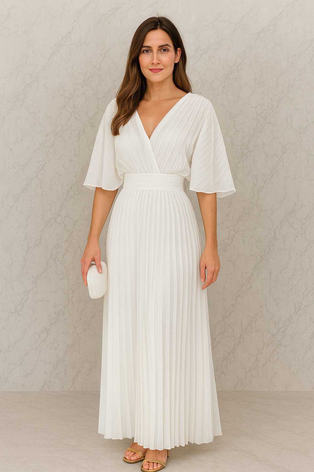 Triplechic™ V-Neck Batwing Elegance Dress