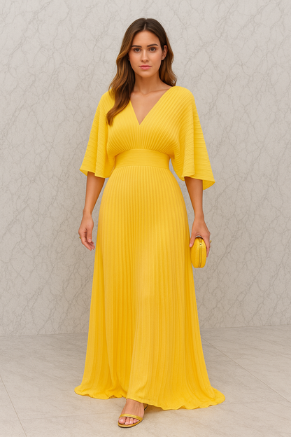 Triplechic™ V-Neck Batwing Elegance Dress