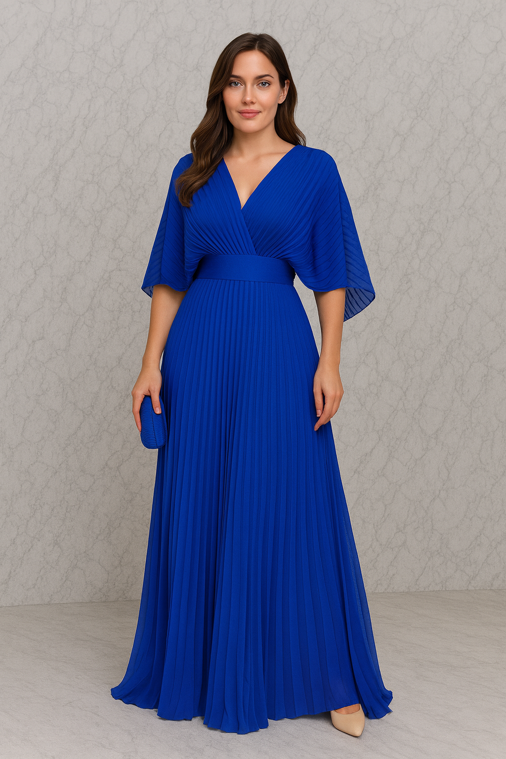 Triplechic™ V-Neck Batwing Elegance Dress