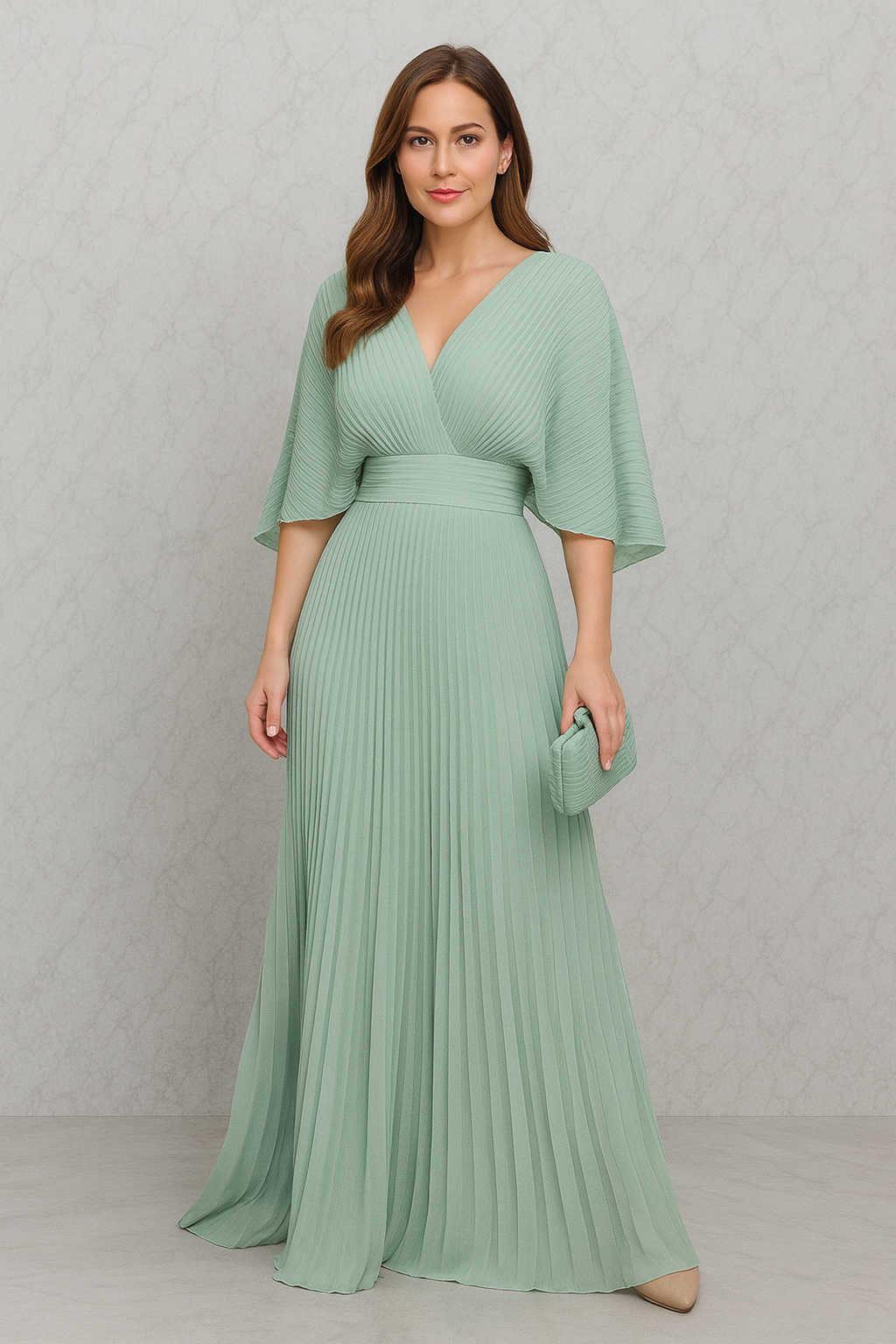 Triplechic™ V-Neck Batwing Elegance Dress