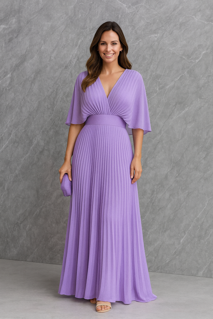 Triplechic™ V-Neck Batwing Elegance Dress