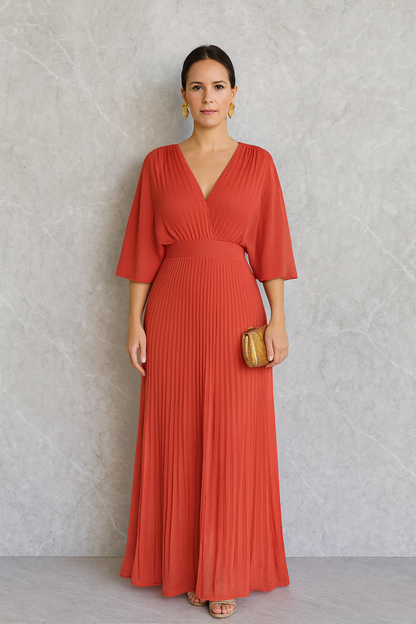 Triplechic™ V-Neck Batwing Elegance Dress