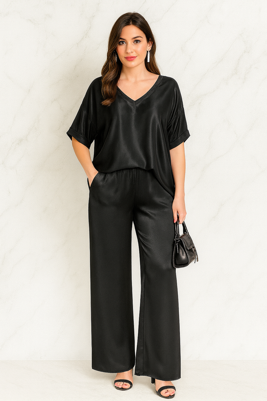 Triplechic™ Effortless V-Neck Wide-Leg Set