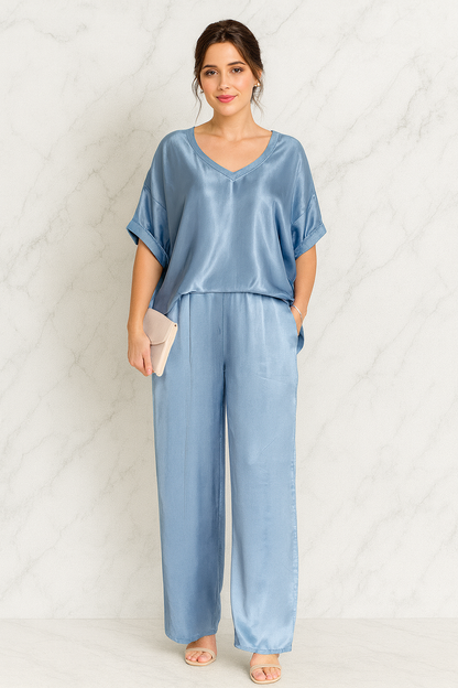 Triplechic™ Effortless V-Neck Wide-Leg Set