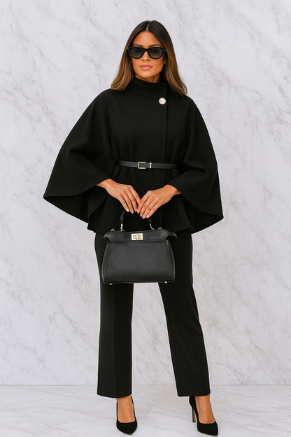 Triplechic™ Belted Cloak Sweater