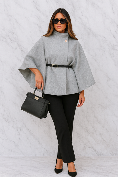 Triplechic™ Belted Cloak Sweater