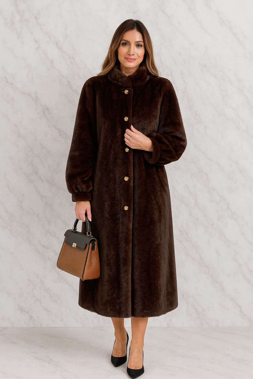 Triplechic™ Luxe Faux-Mink Coat