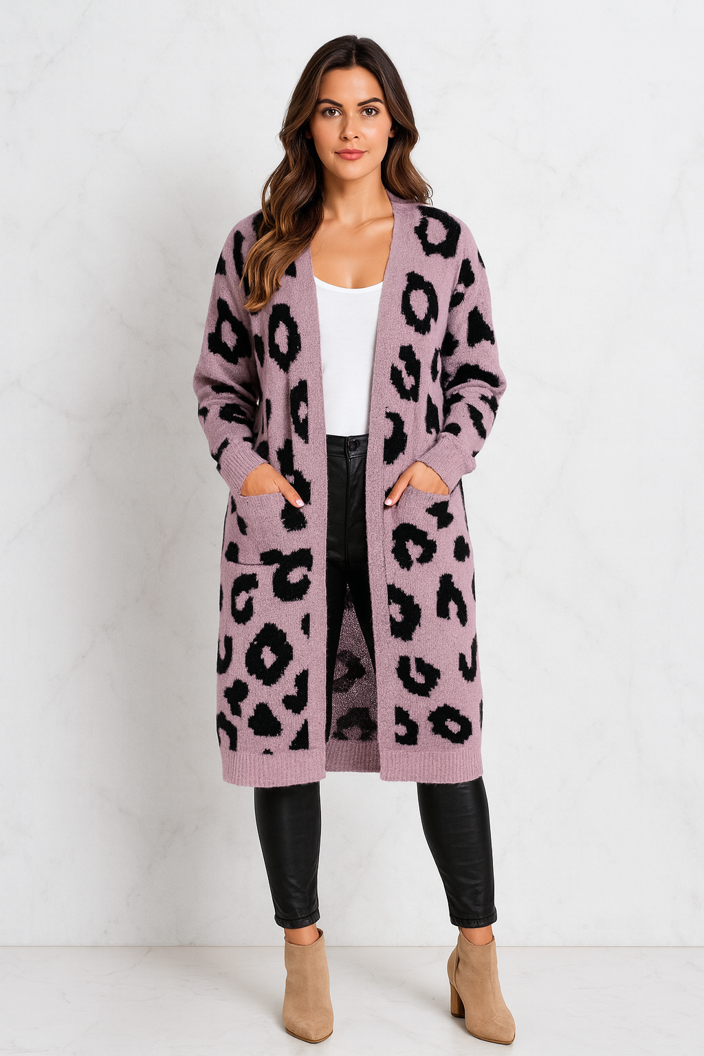 Triplechic™ Mixed-Print Sweater Coat