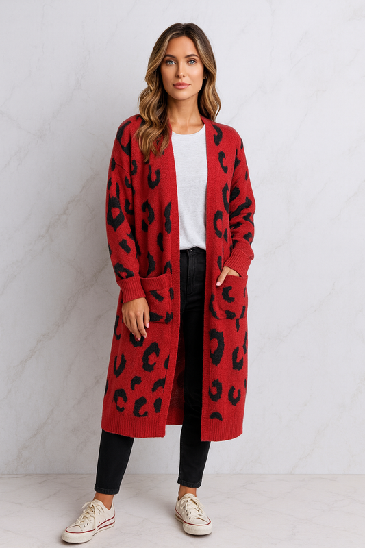 Triplechic™ Mixed-Print Sweater Coat