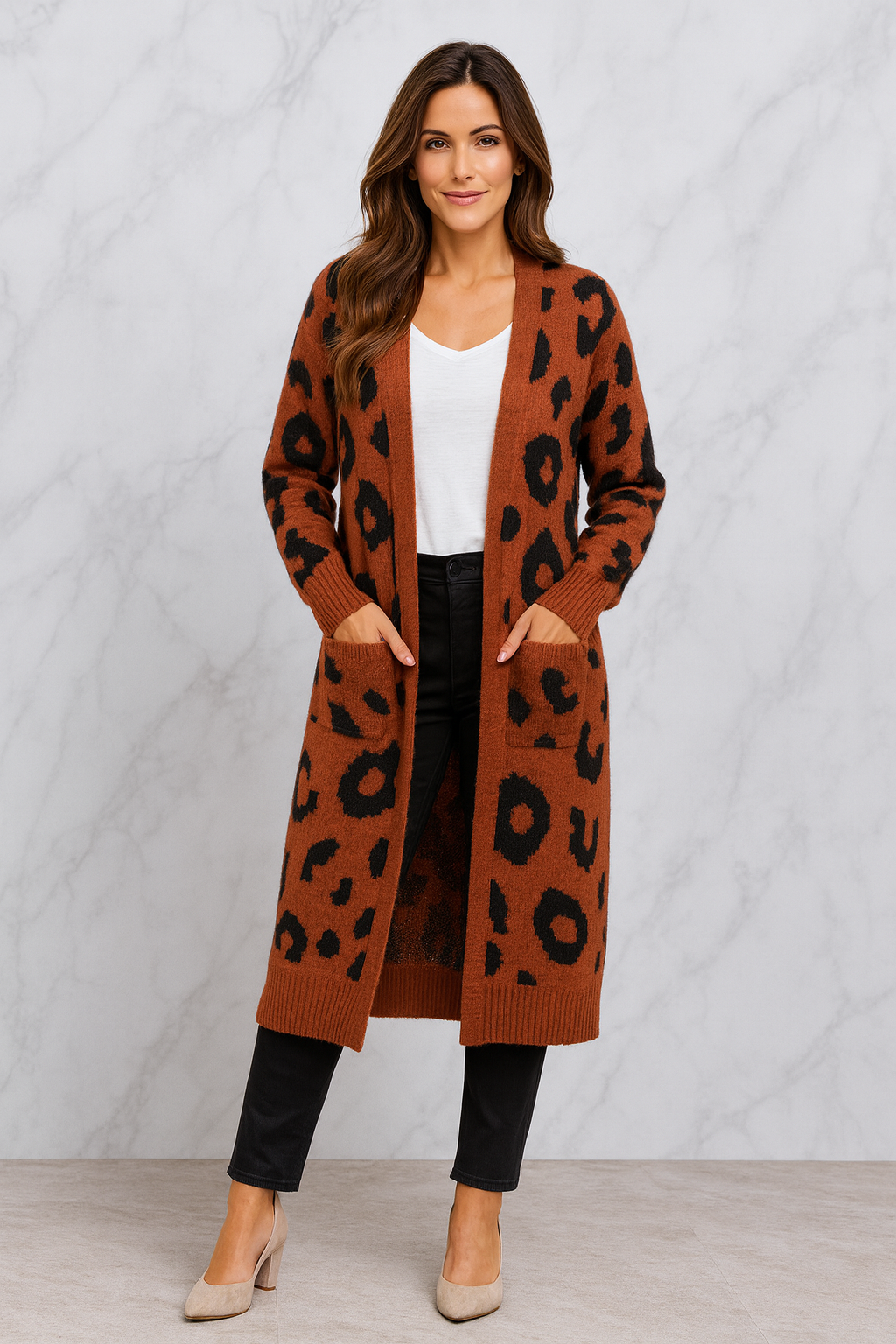 Triplechic™ Mixed-Print Sweater Coat
