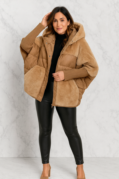 Triplechic™ Faux-Fur Patchwork Coat