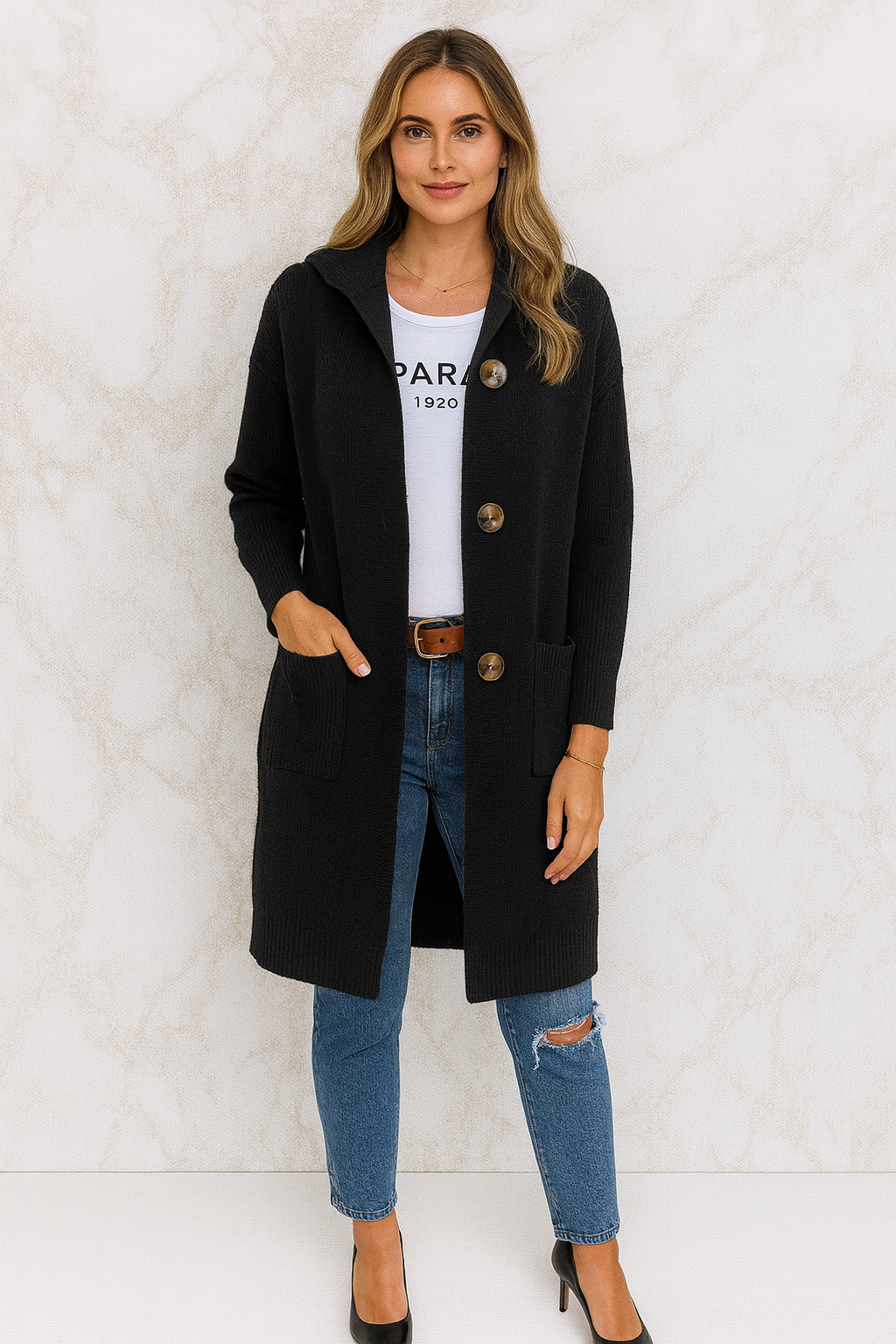 Triplechic™ Mid-Length Knit Cardigan