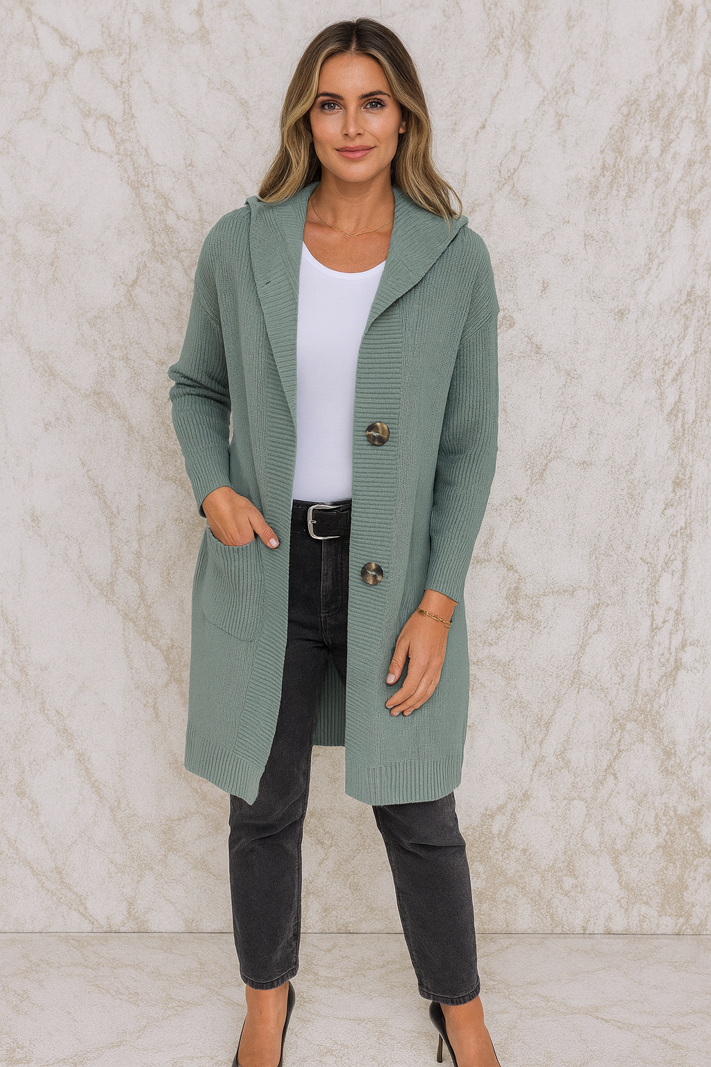 Triplechic™ Mid-Length Knit Cardigan