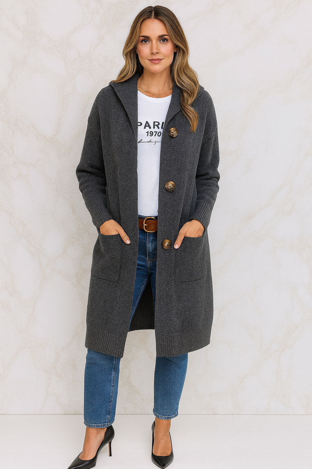 Triplechic™ Mid-Length Knit Cardigan