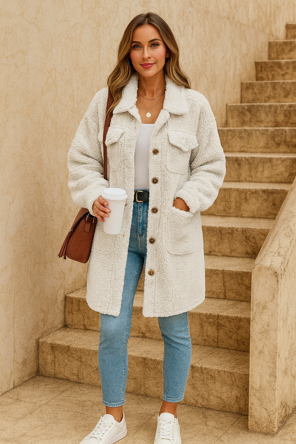 Triplechic™ Luxe Plush Lapel Coat