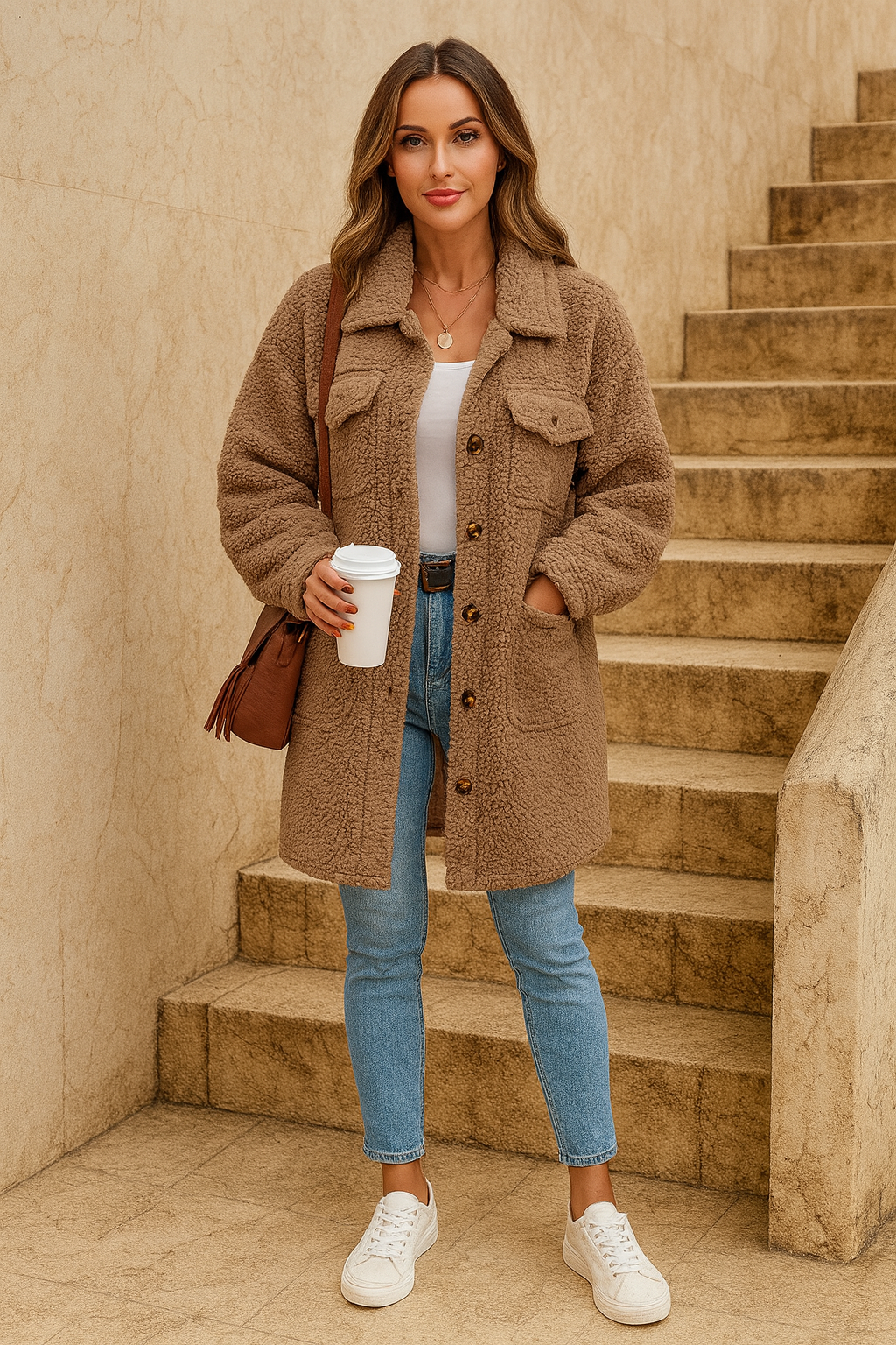 Triplechic™ Luxe Plush Lapel Coat