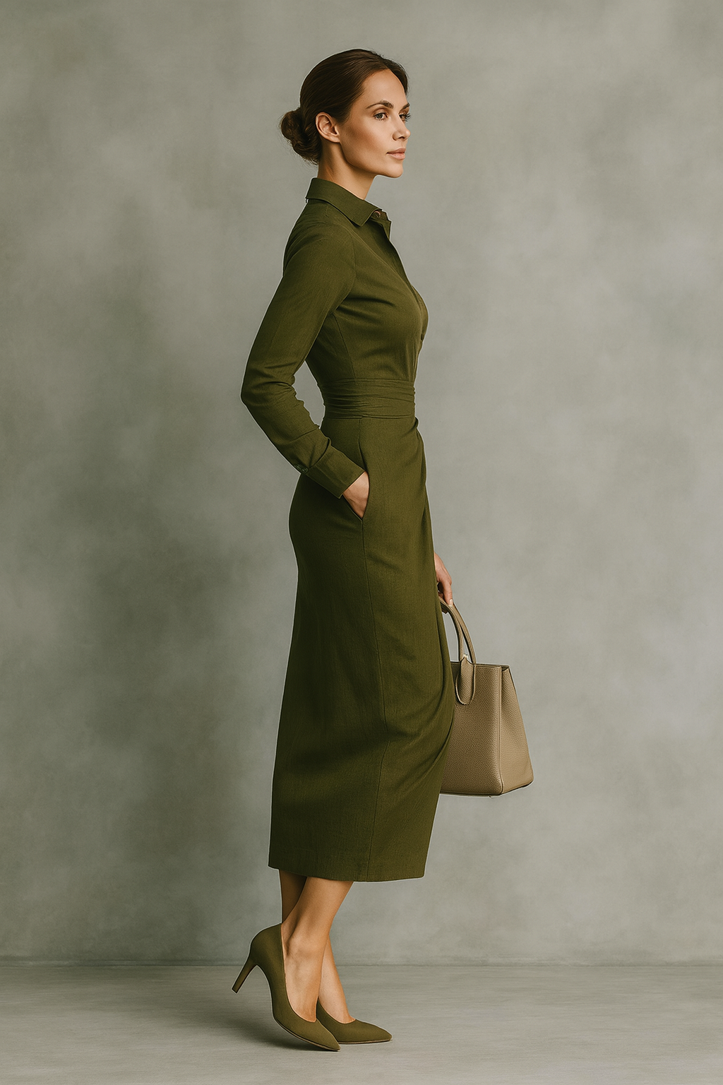 Triplechic™ Slim-Fit Long Sleeve Dress