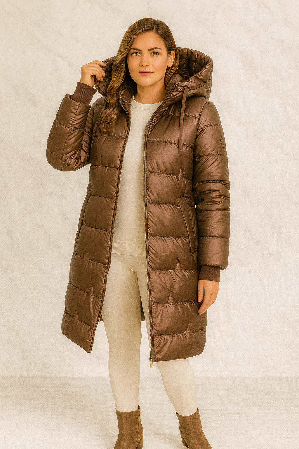 Triplechic™ Elegant Hooded Down Jacket