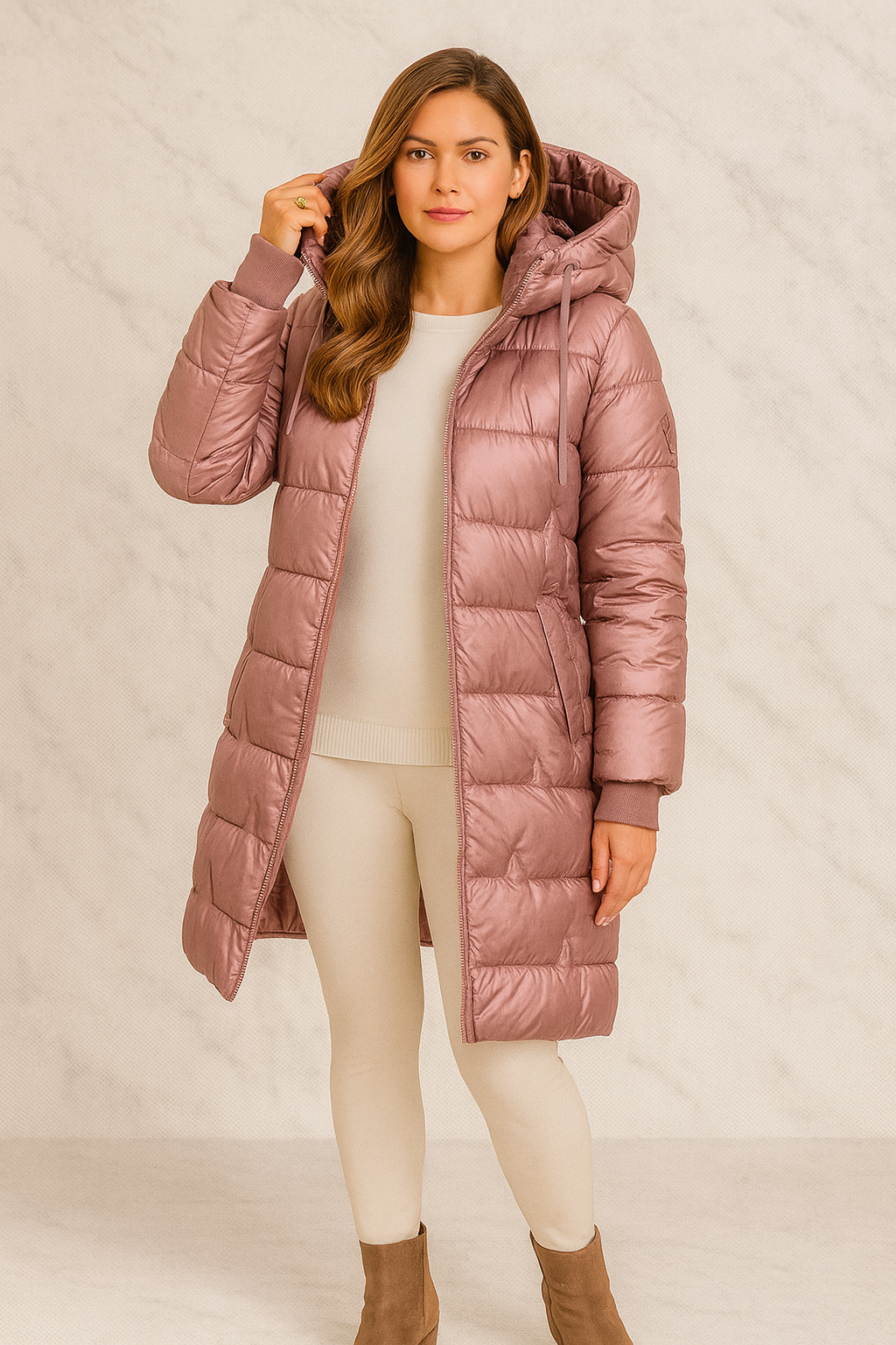 Triplechic™ Elegant Hooded Down Jacket