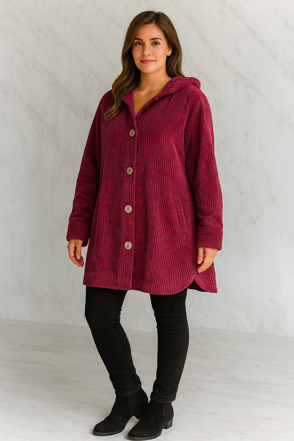 Triplechic™ Hooded Corduroy Casual Jacket