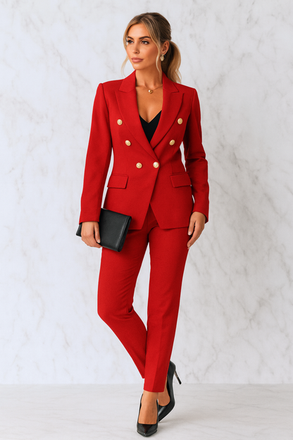 Triplechic™ Lapel Blazer & Slim-Fit Trousers Set