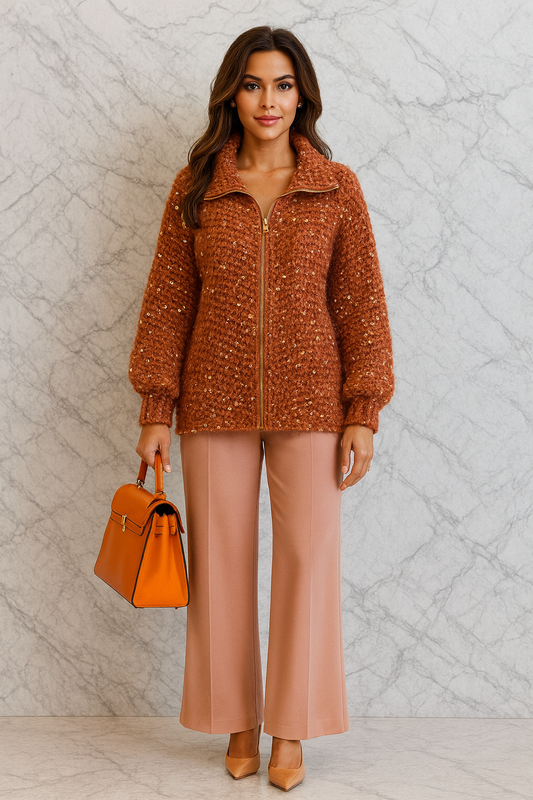 Triplechic™ Sequin Knit Fashion Coat