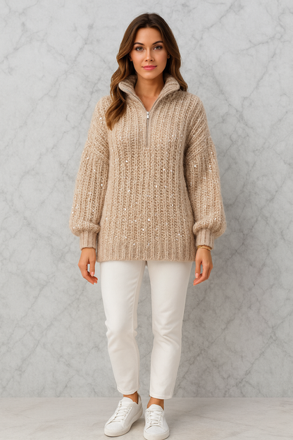 Triplechic™ Sequin Knit Fashion Coat