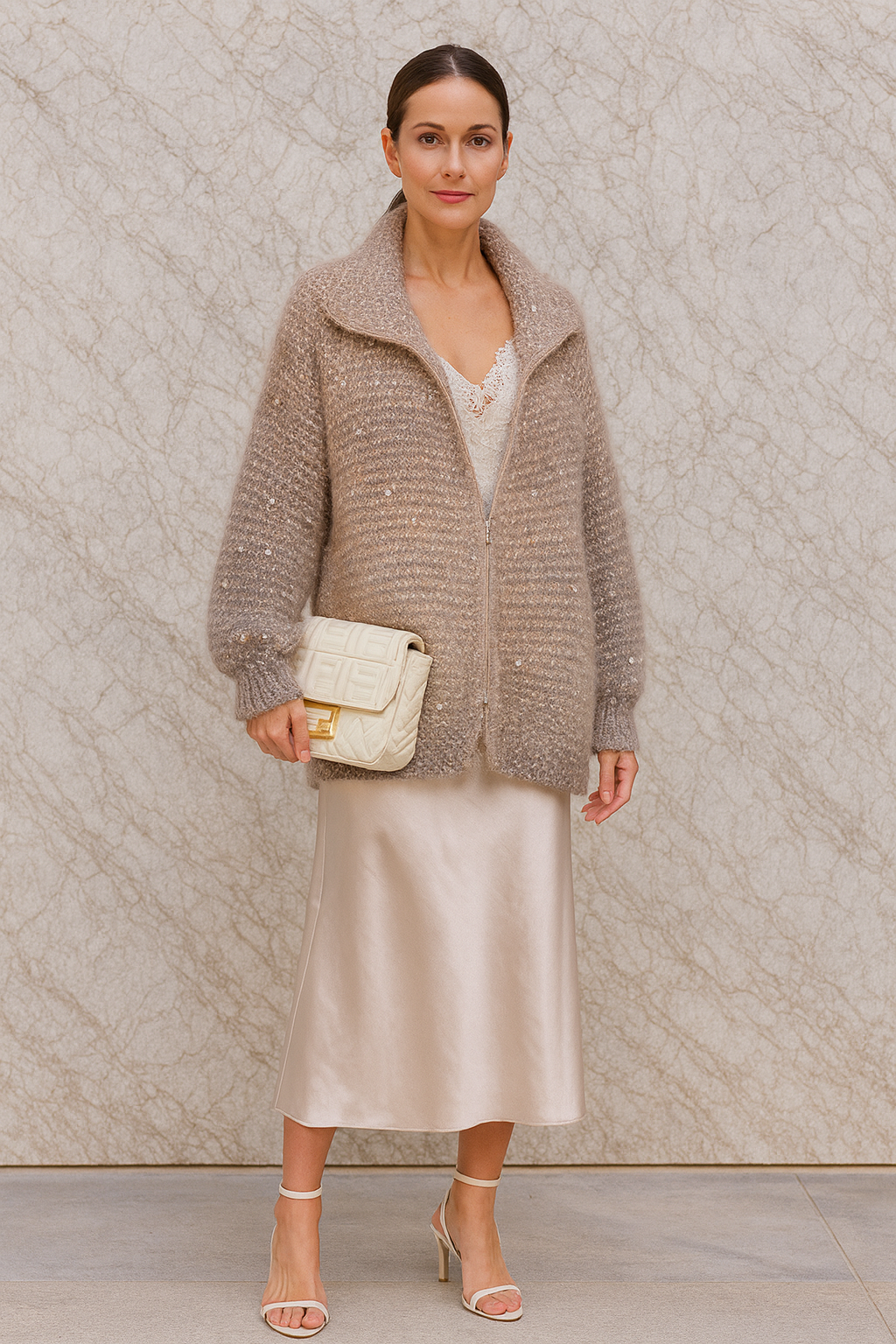 Triplechic™ Sequin Knit Fashion Coat